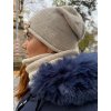 Čepice nákrčník souprava zimní dámská (ONE SIZE) POLSKÁ VÝROBA PV820056/DR (Velikost ONE SIZE, Barva béžová)