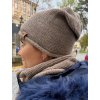 Čepice nákrčník souprava zimní dámská (ONE SIZE) POLSKÁ VÝROBA PV820056/DR (Velikost ONE SIZE, Barva béžová)
