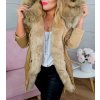 Kabát zimní parka s kožíškem dámská  (s-m-l) K-ZELL MODA KZE228035BG/DU