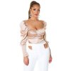 Top/halenka dlouhý rukáv dámské (S/M ONE SIZE) ITALSKÁ MÓDA IMM22Ls21100/DR (Velikost S/M/L, Barva růžová starorůžová)