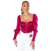 Top/halenka dlouhý rukáv dámské (S/M ONE SIZE) ITALSKÁ MÓDA IMM22Ls21100/DR (Velikost S/M/L, Barva růžová starorůžová)