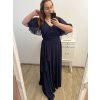Šaty elegantní dlouhé krátký rukáv dámské nadrozměr (XL/2XL ONE SIZE) ITALSKÁ MÓDA IMPSH2280302/DU (Velikost XL/2XL, Barva vínová)