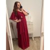 Šaty elegantní dlouhé krátký rukáv dámské nadrozměr (XL/2XL ONE SIZE) ITALSKÁ MÓDA IMPSH2280302/DU (Velikost XL/2XL, Barva vínová)
