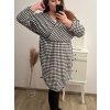 Šaty elegantní dlouhý rukáv dámské nadrozměr (XL/2XL/3XL ONE SIZE) ITALSKÁ MÓDA IMWQ22MARIA/DR (Velikost 2XL/3XL, Barva Černo-bílá)