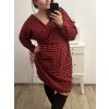 Šaty elegantní dlouhý rukáv dámské nadrozměr (XL/2XL/3XL ONE SIZE) ITALSKÁ MÓDA IMWQ22MARIA/DR (Velikost 2XL/3XL, Barva Černo-bílá)