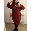 Šaty elegantní dlouhý rukáv dámské nadrozměr (XL/2XL/3XL ONE SIZE) ITALSKÁ MÓDA IMWQ22MARIA/DR (Velikost 2XL/3XL, Barva Černo-bílá)