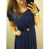 Šaty plesové elegantní společenské krátký rukáv dámské nadrozměr (L/XL/2XL ONE SIZE) ITALSKÁ MÓDA IMM22693/DU (Velikost XL/2XL, Barva Černá)