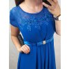 Šaty plesové elegantní společenské krátký rukáv dámské nadrozměr (L/XL/2XL ONE SIZE) ITALSKÁ MÓDA IMM22693/DU (Velikost XL/2XL, Barva Černá)