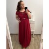 Šaty plesové elegantní společenské krátký rukáv dámské nadrozměr (L/XL/2XL ONE SIZE) ITALSKÁ MÓDA IMM22693/DU (Velikost XL/2XL, Barva Černá)