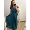 Šaty plesové elegantní společenské krátký rukáv dámské nadrozměr (L/XL/2XL ONE SIZE) ITALSKÁ MÓDA IMM22693/DU (Velikost XL/2XL, Barva Černá)