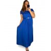 Šaty plesové elegantní společenské krátký rukáv dámské nadrozměr (L/XL/2XL ONE SIZE) ITALSKÁ MÓDA IMM22693/DU (Velikost XL/2XL, Barva Černá)