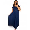 Šaty plesové elegantní společenské krátký rukáv dámské nadrozměr (L/XL/2XL ONE SIZE) ITALSKÁ MÓDA IMM22693/DU (Velikost XL/2XL, Barva Černá)
