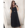 Šaty plesové elegantní společenské krátký rukáv dámské nadrozměr (L/XL/2XL ONE SIZE) ITALSKÁ MÓDA IMM22693/DU (Velikost XL/2XL, Barva Černá)