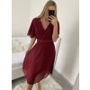 Šaty společenské elegantní šifonové krátký rukáv dámské nadrozměr (XL/2XL ONE SIZE) ITALSKÁ MÓDA IMM229012ZO/DUR (Velikost XL/2XL, Barva Černá)