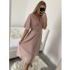 Šaty společenské elegantní šifonové krátký rukáv dámské nadrozměr (XL/2XL ONE SIZE) ITALSKÁ MÓDA IMM229012ZO/DUR (Velikost XL/2XL, Barva Černá)