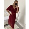 Šaty společenské elegantní šifonové krátký rukáv dámské nadrozměr (XL/2XL ONE SIZE) ITALSKÁ MÓDA IMM229012ZO/DUR (Velikost XL/2XL, Barva Černá)