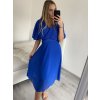 Šaty společenské elegantní šifonové krátký rukáv dámské nadrozměr (XL/2XL ONE SIZE) ITALSKÁ MÓDA IMM229012ZO/DUR (Velikost XL/2XL, Barva Černá)