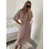 Šaty společenské elegantní šifonové krátký rukáv dámské nadrozměr (XL/2XL ONE SIZE) ITALSKÁ MÓDA IMM229012ZO/DUR (Velikost XL/2XL, Barva Černá)