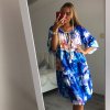 Šaty letní 3/4 dlouhý rukáv dámské (uni xl/2xl) ITALSKá MóDA IM821014/DR (Velikost XL/2XL, Barva Černá)