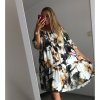 Šaty letní 3/4 dlouhý rukáv dámské (uni xl/2xl) ITALSKá MóDA IM821014/DR (Velikost XL/2XL, Barva Černá)