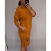Šaty dlouhý rukáv s kapucí dámské (2xl/3xl ONE SIZE) ITALSKÁ MODA IM421588/DR (Velikost 2XL/3XL, Barva Černá)