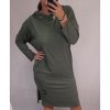 Šaty dlouhý rukáv s kapucí dámské (2xl/3xl ONE SIZE) ITALSKÁ MODA IM421588/DR (Velikost 2XL/3XL, Barva Černá)