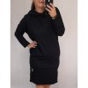 Šaty dlouhý rukáv s kapucí dámské (2xl/3xl ONE SIZE) ITALSKÁ MODA IM421588/DR (Velikost 2XL/3XL, Barva Černá)