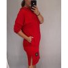 Šaty dlouhý rukáv s kapucí dámské (2xl/3xl ONE SIZE) ITALSKÁ MODA IM421588/DR (Velikost 2XL/3XL, Barva Černá)