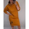 Šaty dlouhý rukáv s kapucí dámské (2xl/3xl ONE SIZE) ITALSKÁ MODA IM421588/DR (Velikost 2XL/3XL, Barva Černá)
