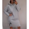 Šaty dlouhý rukáv s kapucí dámské (2xl/3xl ONE SIZE) ITALSKÁ MODA IM421588/DR