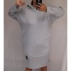 Šaty dlouhý rukáv s kapucí dámské (2xl/3xl ONE SIZE) ITALSKÁ MODA IM421588/DR (Velikost 2XL/3XL, Barva Černá)