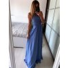 Šaty elegantní bez rukávu dlouhé plesové dámské (S/M ONE SIZE) ITALSKÁ MÓDA IMM22ZQL-60025/DUR (Velikost S/M/L, Barva tmavě modrá)
