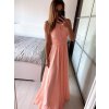 Šaty elegantní bez rukávu dlouhé plesové dámské (S/M ONE SIZE) ITALSKÁ MÓDA IMM22ZQL-60025/DUR (Velikost S/M/L, Barva tmavě modrá)