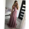 Šaty elegantní bez rukávu dlouhé plesové dámské (S/M ONE SIZE) ITALSKÁ MÓDA IMM22ZQL-60025/DUR (Velikost S/M/L, Barva tmavě modrá)