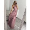 Šaty elegantní bez rukávu dlouhé plesové dámské (S/M ONE SIZE) ITALSKÁ MÓDA IMM22ZQL-60025/DUR (Velikost S/M/L, Barva tmavě modrá)