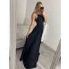 Šaty elegantní bez rukávu dlouhé plesové dámské (S/M ONE SIZE) ITALSKÁ MÓDA IMM22ZQL-60025/DUR (Velikost S/M/L, Barva tmavě modrá)