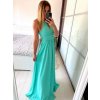 Šaty elegantní bez rukávu dlouhé plesové dámské (S/M ONE SIZE) ITALSKÁ MÓDA IMM22ZQL-60025/DUR (Velikost S/M/L, Barva tmavě modrá)