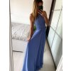 Šaty elegantní bez rukávu dlouhé plesové dámské (S/M ONE SIZE) ITALSKÁ MÓDA IMM22ZQL-60025/DUR (Velikost S/M/L, Barva tmavě modrá)