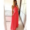 Šaty elegantní bez rukávu dlouhé plesové dámské (S/M ONE SIZE) ITALSKÁ MÓDA IMM22ZQL-60025/DUR (Velikost S/M/L, Barva tmavě modrá)