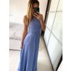Šaty elegantní bez rukávu dlouhé plesové dámské (S/M ONE SIZE) ITALSKÁ MÓDA IMM22ZQL-60025/DUR (Velikost S/M/L, Barva tmavě modrá)