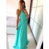 Šaty elegantní bez rukávu dlouhé plesové dámské (S/M ONE SIZE) ITALSKÁ MÓDA IMM22ZQL-60025/DUR (Velikost S/M/L, Barva tmavě modrá)