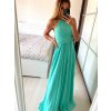 Šaty elegantní bez rukávu dlouhé plesové dámské (S/M ONE SIZE) ITALSKÁ MÓDA IMM22ZQL-60025/DUR (Velikost S/M/L, Barva tmavě modrá)