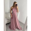 Šaty elegantní bez rukávu dlouhé plesové dámské (S/M ONE SIZE) ITALSKÁ MÓDA IMM22ZQL-60025/DUR (Velikost S/M/L, Barva tmavě modrá)