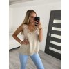 Tílko letní saténové s krajkou dámské (S/M ONE SIZE) ITALSKÁ MÓDA IMWD212087 (Velikost S/M/L, Barva béžová)