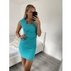 Šaty pouzdrové společenské elegantní bez rukávů dámské Carol (S-XL) ITALSKÁ MÓDA IMM22Q51239 (Velikost S, Barva tyrkysová)