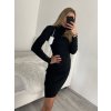 Šaty úpletové s rolákem dlouhý rukáv dámské (S/M ONE SIZE) ITALSKÁ MÓDA IMWAANG-2308 (Velikost S/M/L, Barva béžová)