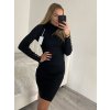 Šaty úpletové s rolákem dlouhý rukáv dámské (S/M ONE SIZE) ITALSKÁ MÓDA IMWAANG-2308 (Velikost S/M/L, Barva béžová)