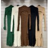 Šaty úpletové s rolákem dlouhý rukáv dámské (S/M ONE SIZE) ITALSKÁ MÓDA IMWGS223725 (Velikost S/M/L, Barva Černá)