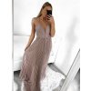 Šaty společenské plesové dlouhé bez rukávu dámské (S/M ONE SIZE) ITALSKÁ MÓDA IMM2350087/DU (Velikost S/M/L, Barva růžová starorůžová)