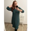 Šaty košilové 3/4 dlouhý rukáv dámské (L/XL ONE SIZE) ITALSKá MóDA IM423026/DU (Velikost L/XL, Barva zelená smaragdová)
